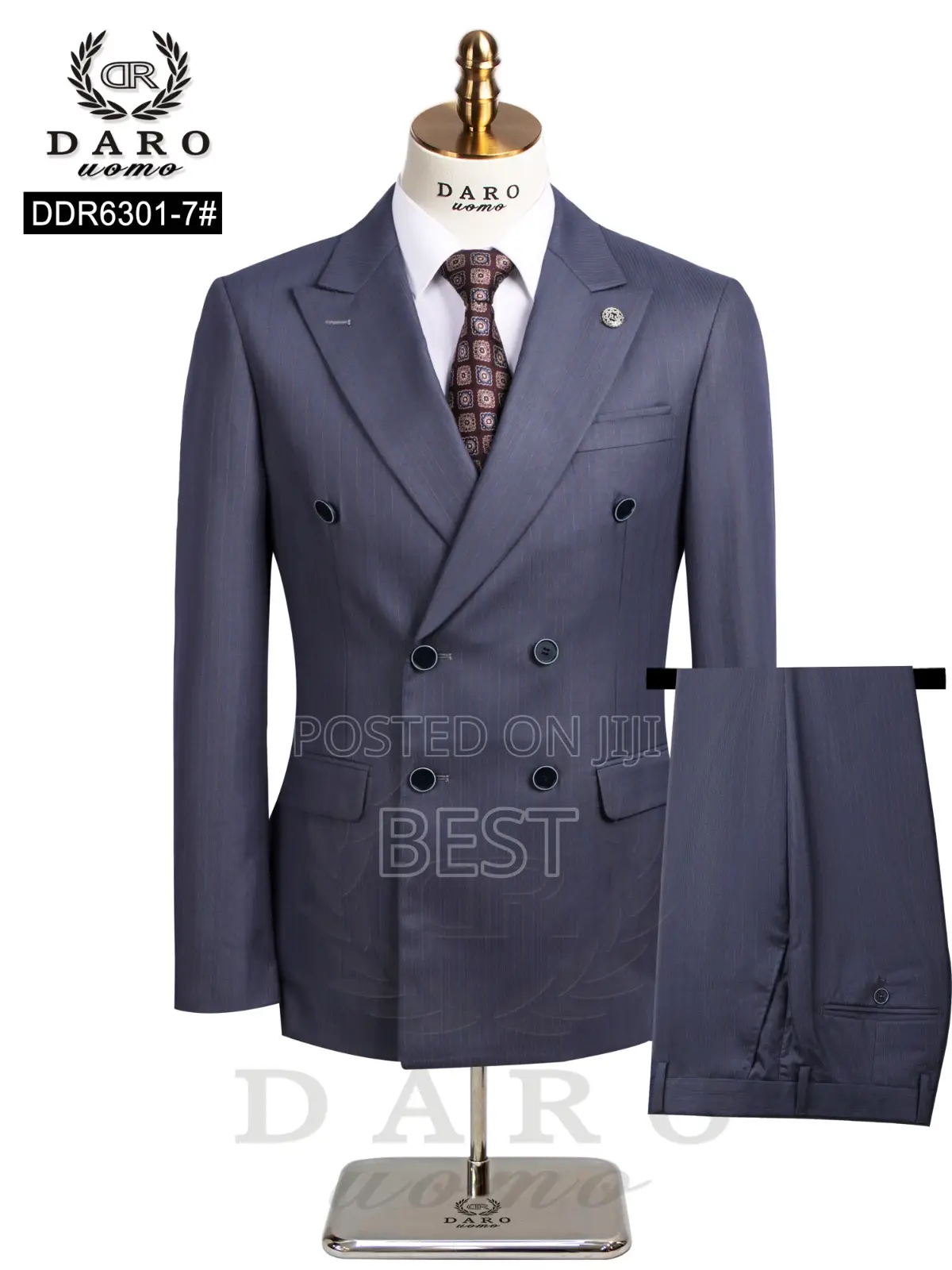 Men's Luxury Stripes Double Brested Turkey Suit