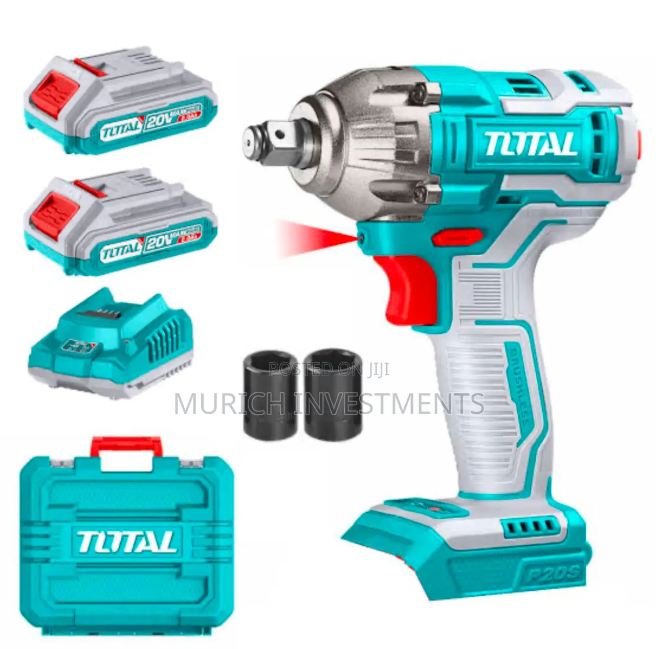 Total Cordless Impact Wrench 20v With Batteries –Utiwli2035
