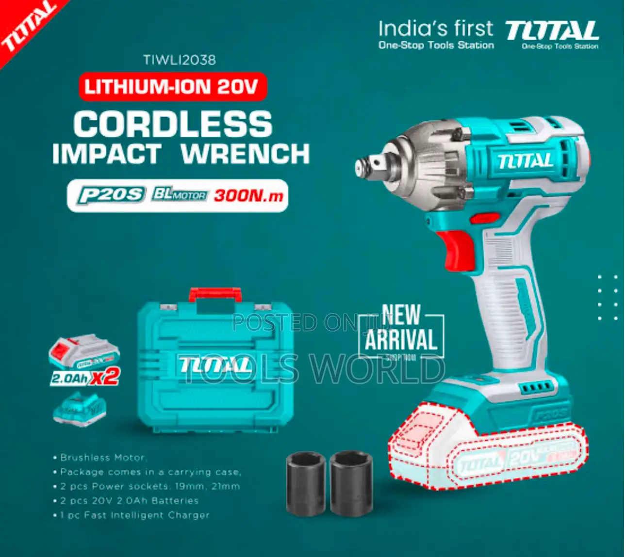 Total Cordless Impact Wrench 20v – Utiwli2035