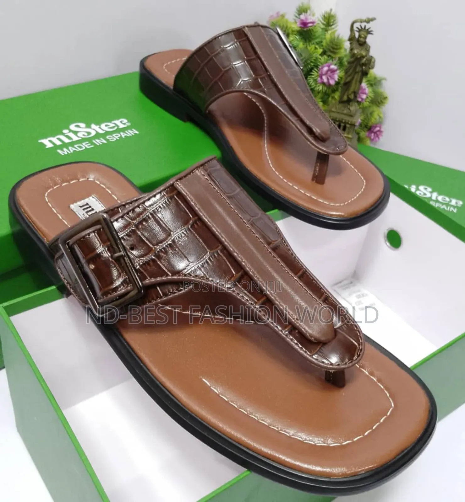 Simple and Quality Leather Mister Slippers