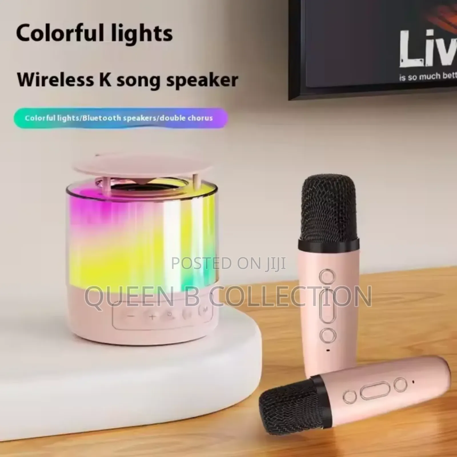 Portable Karaoke Speaker With Dual Mic and RGB Light .