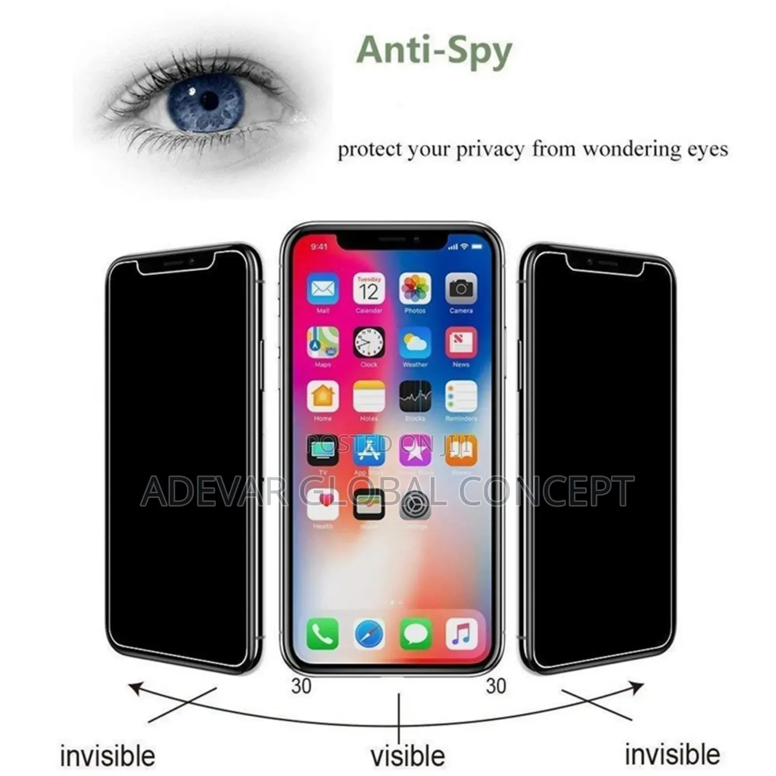 2pcs Anti-Spy Screen Protector for Huawei Y6p Tempered Glass