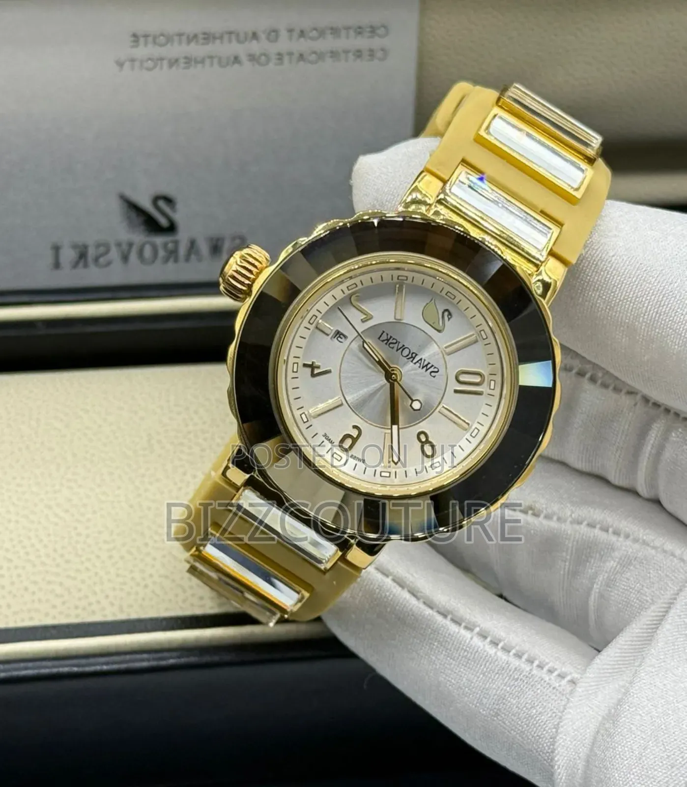 Original Swarovski Women's Yellow Rubber Strap Watch