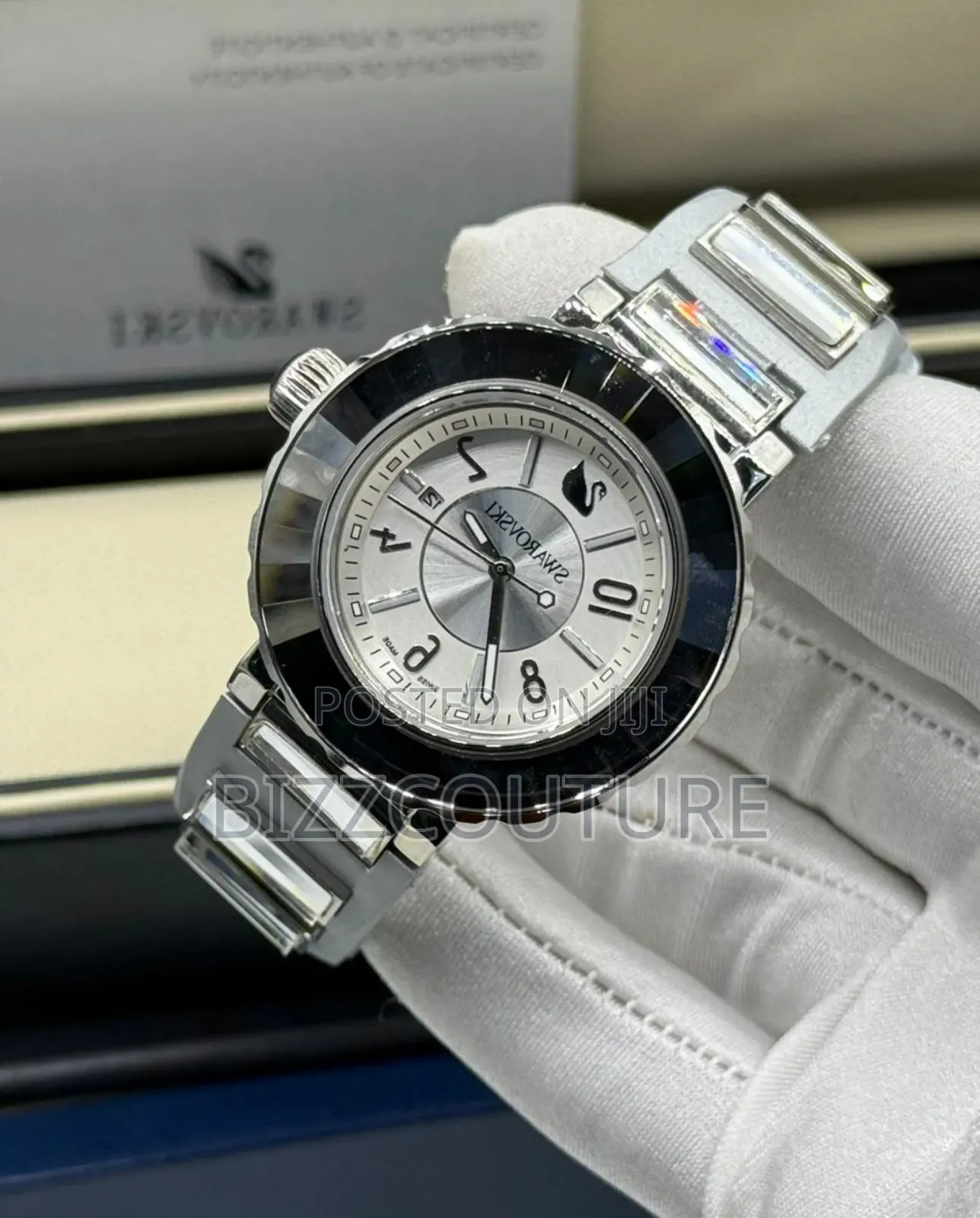 Original Swarovski Women's Silver Rubber Strap Watch