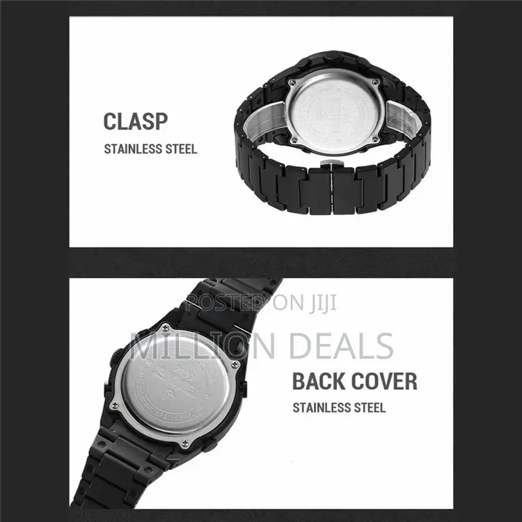 Sport Watch Luminous Wrist Bracelet Tpu Strap - Black