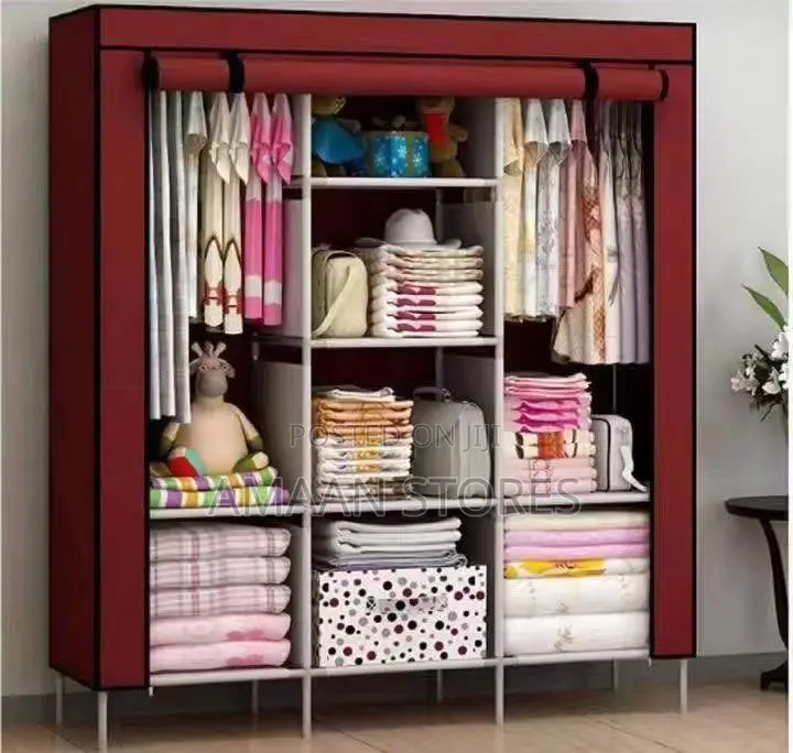 Foldable Portable Wardrobe With Roll-Up Cover – 3 Column