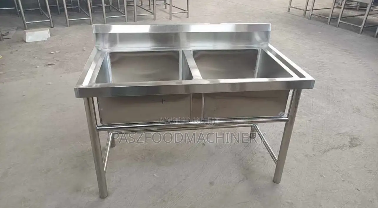 Commercial Standing Kitchen Washing Sink Double Bowl