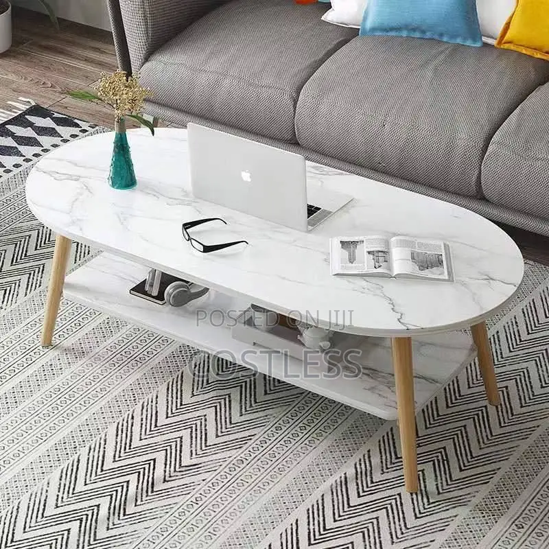 Modern 2-Tier Coffee Table With Open Compartment