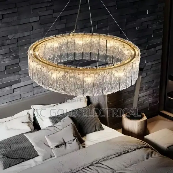 Modern Creative Water Ripple Glass Pendant Light Luxurious