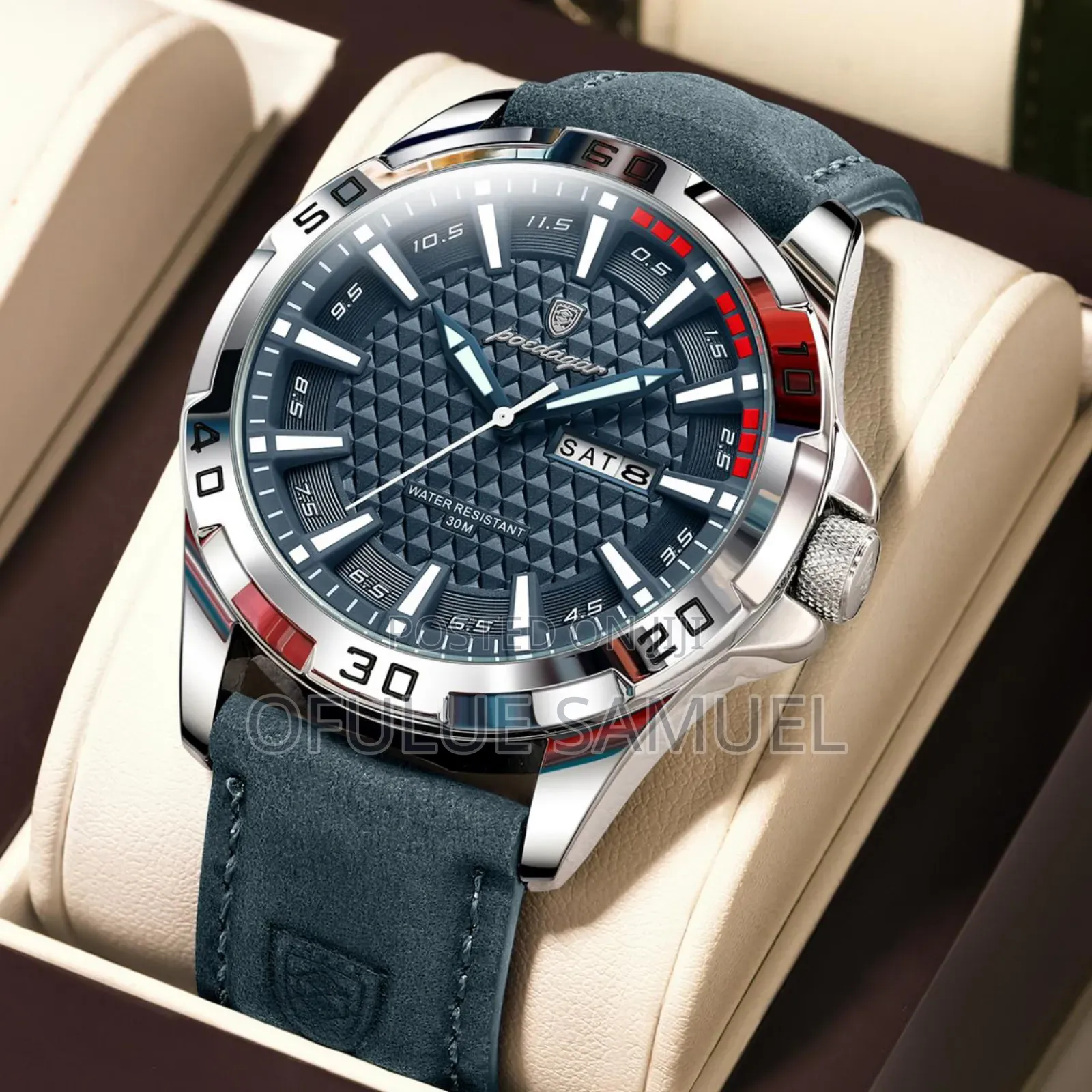 Poedagar Leather Wristwatch