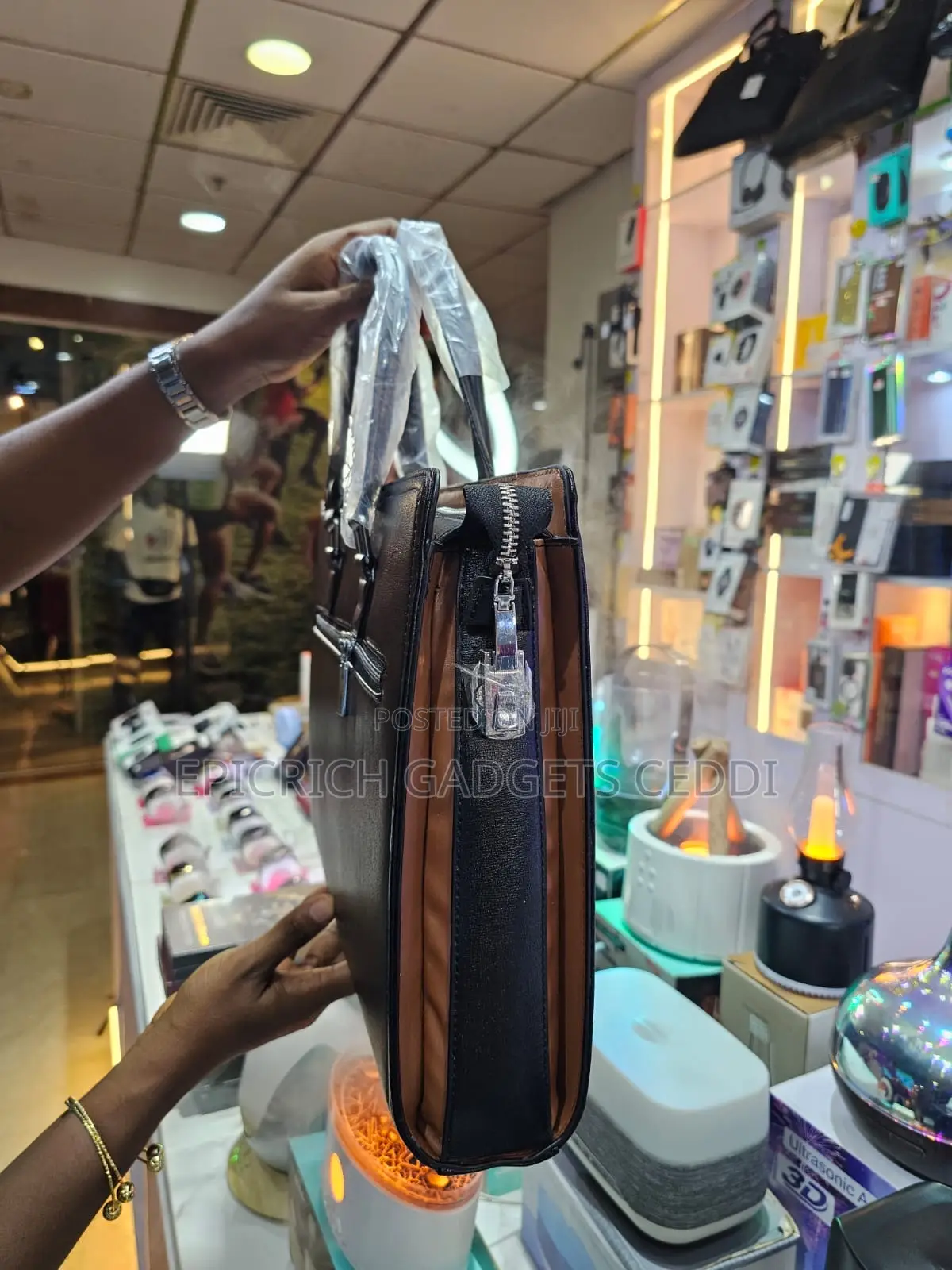 Black Leather Laptop Bag