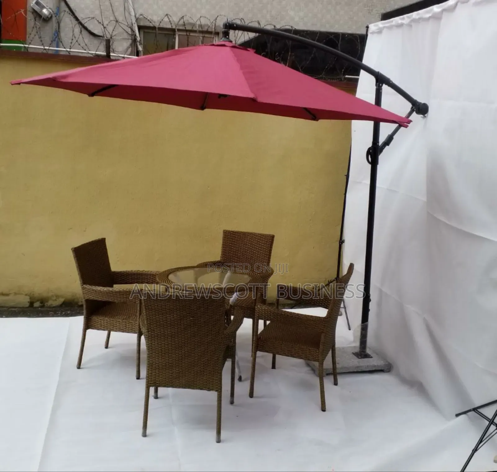Sun Shade Metal Umbrella Brown Green and Blue