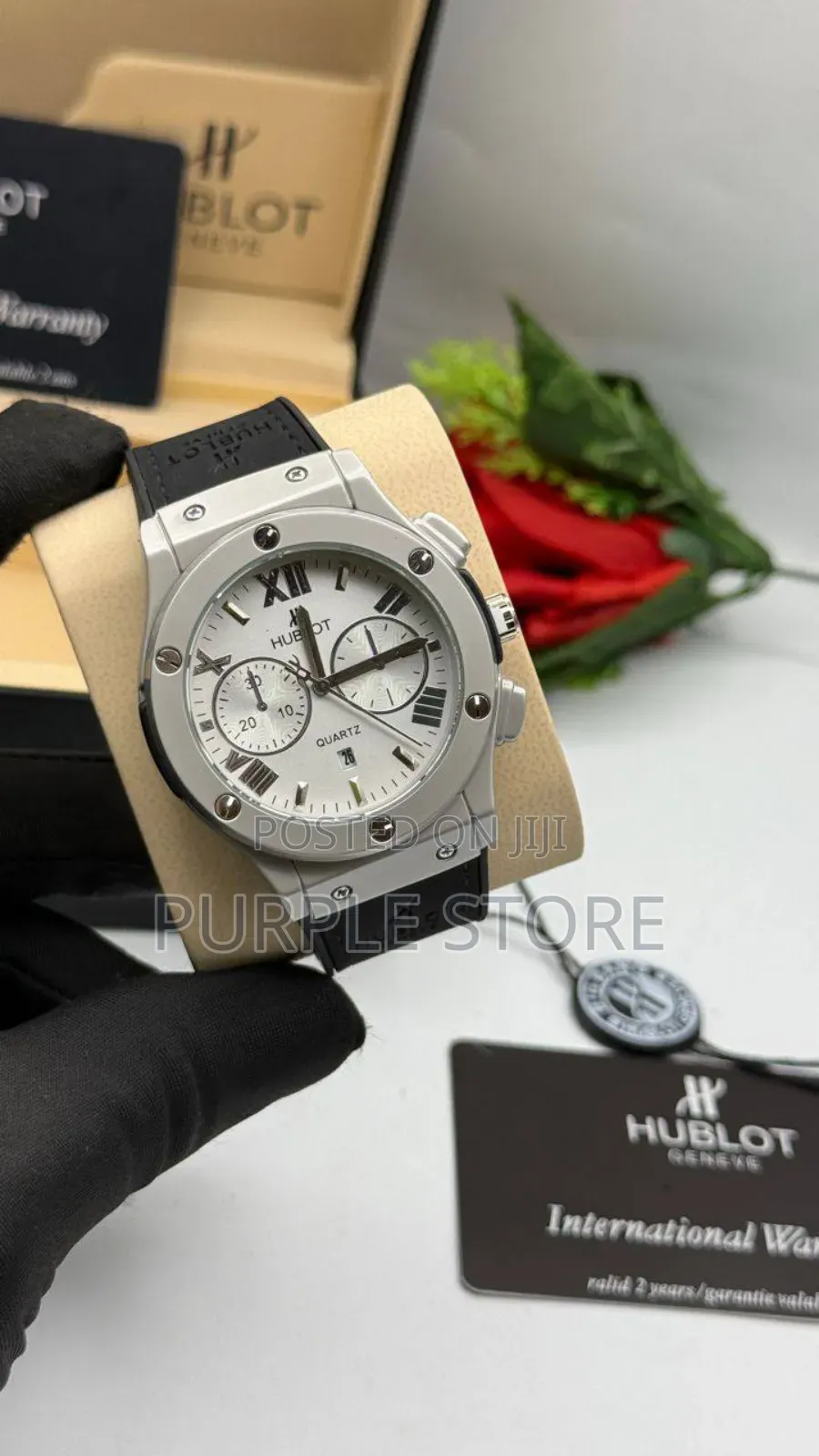 Hublot Leather-Watch-Black-Leather-for-Men