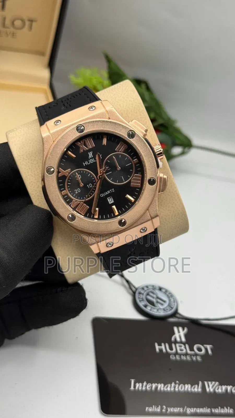 Hublot Leather-Watch-Black-Leather-for-Men