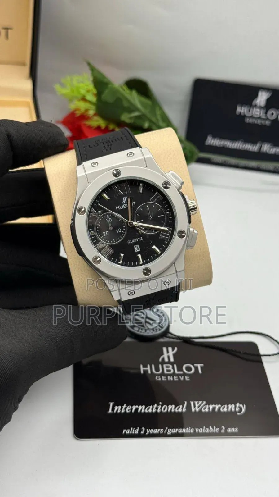 Hublot Leather-Watch-Black-Leather-for-Men