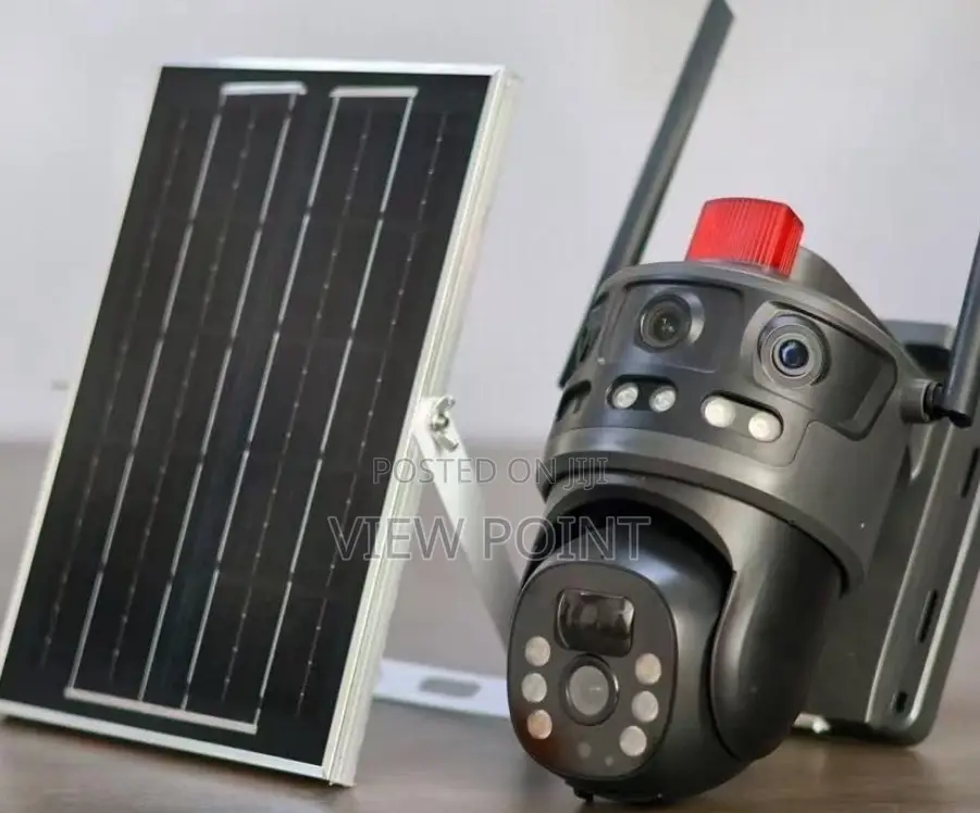 V380 Pro Solar Powered 4g Three Lens Security Cctv Camera