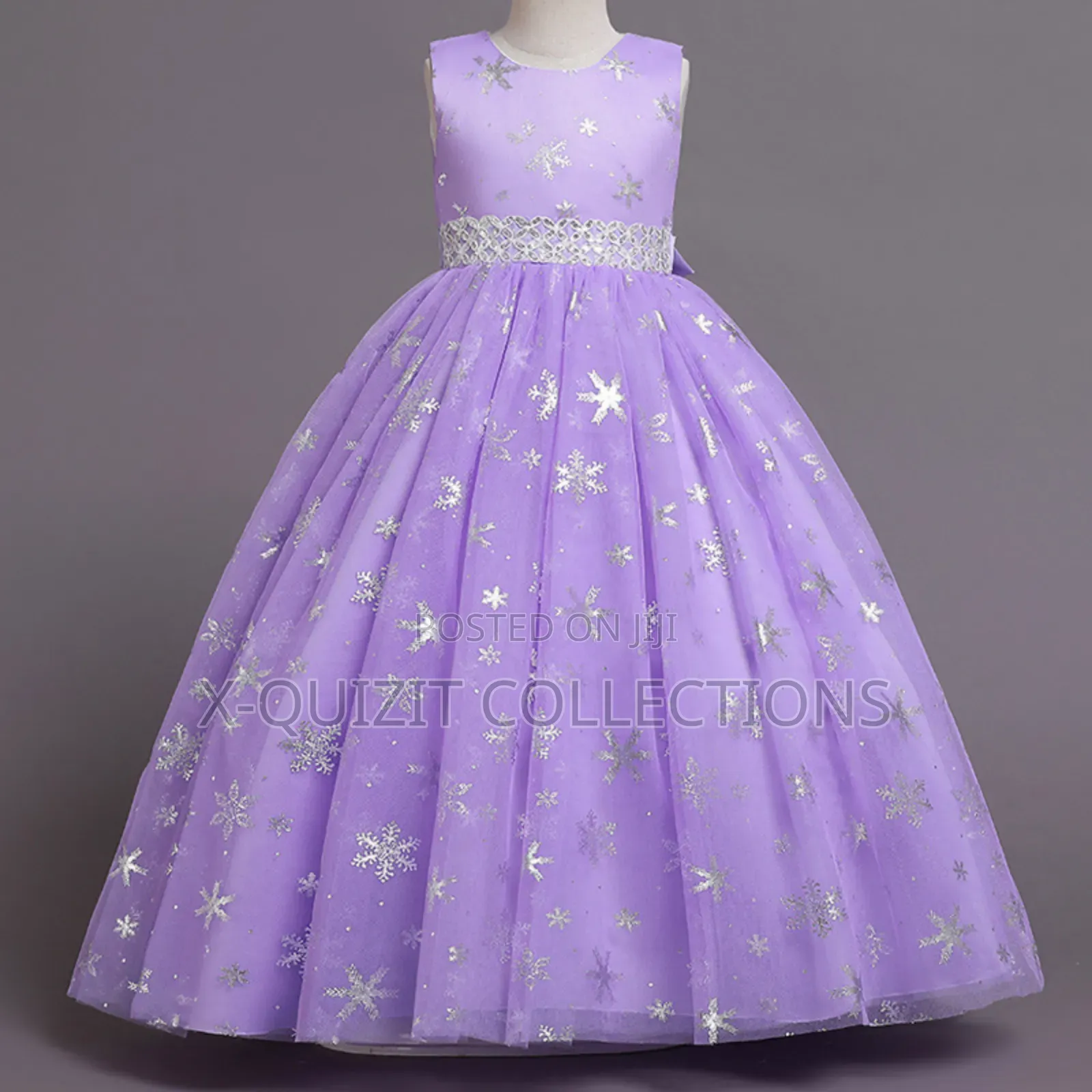 Metallic Silver Print Dress (9y-13y)