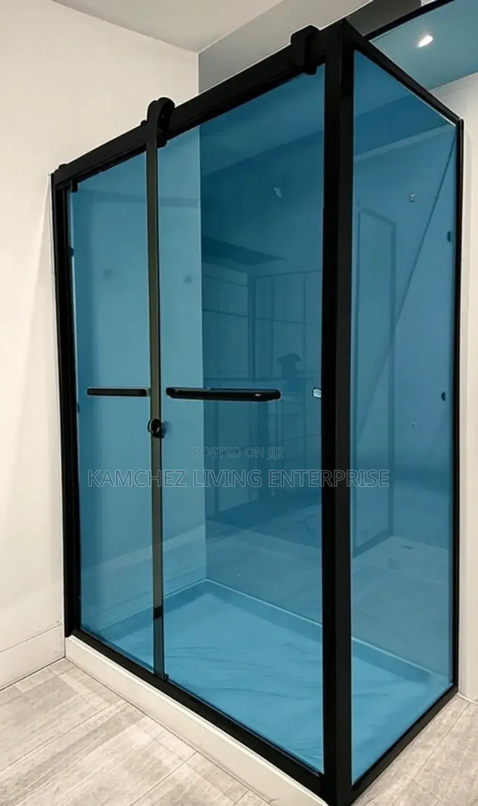 Modern Matt Black Shower Cubicle Enclosu–Sleek Sliding Glass