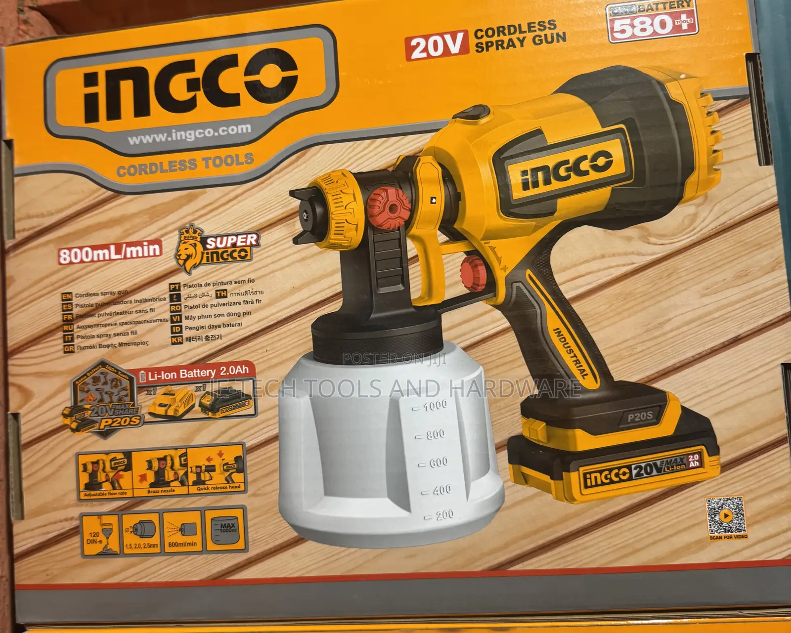 Ingco Recharge and Spray Cordless Spray Gun 20v
