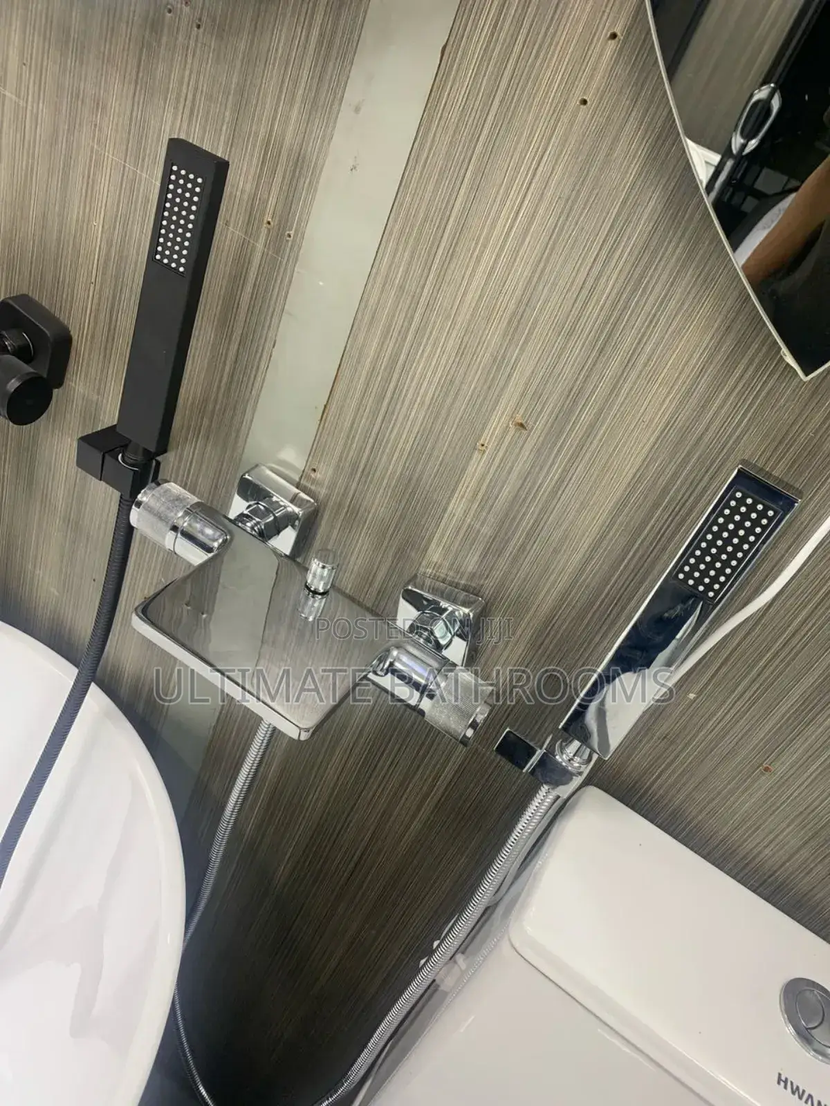 Double Control Chrome Bathtub Shower Mixer Faucet
