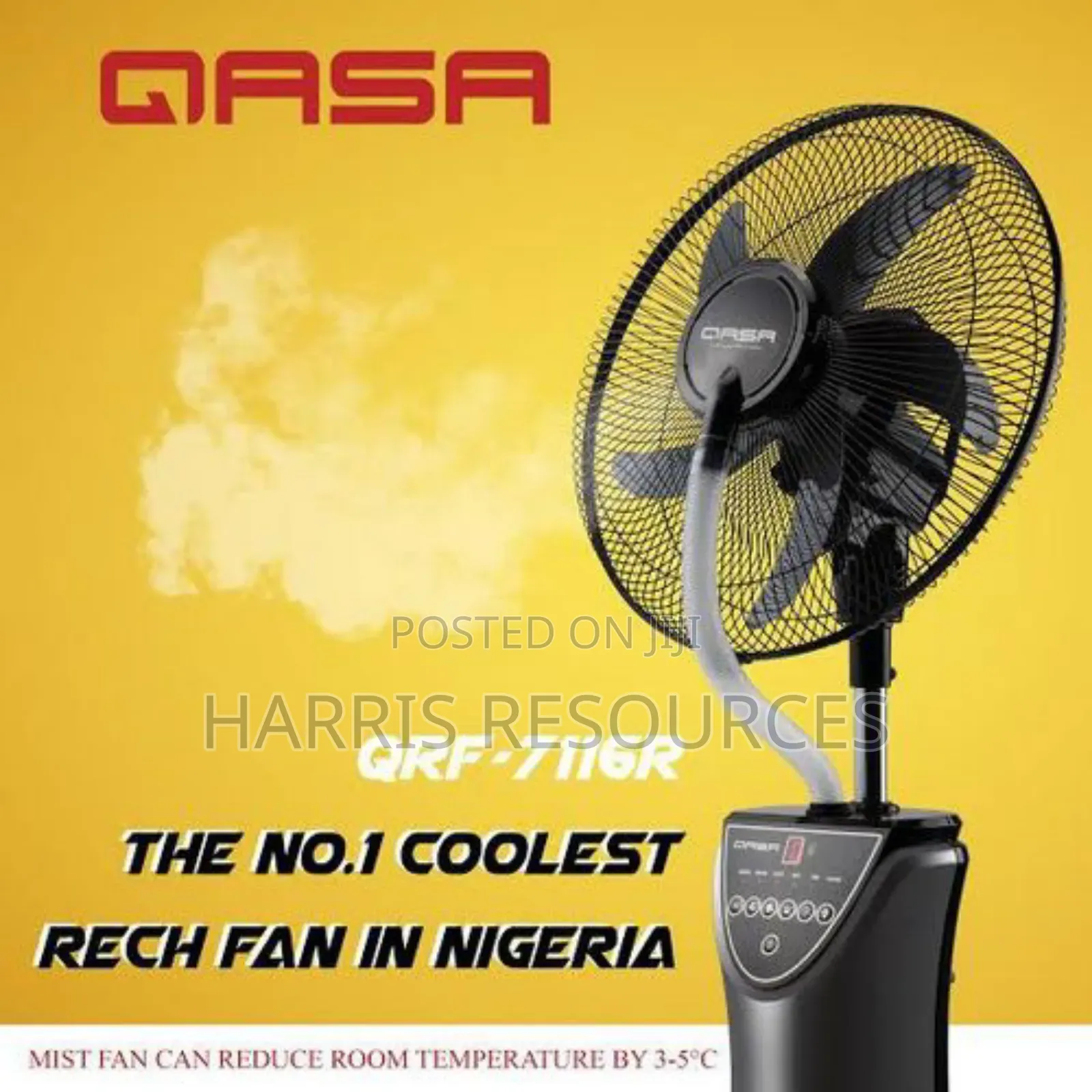 Qasa Rechargeable Mist Standing Fan 16 Inches