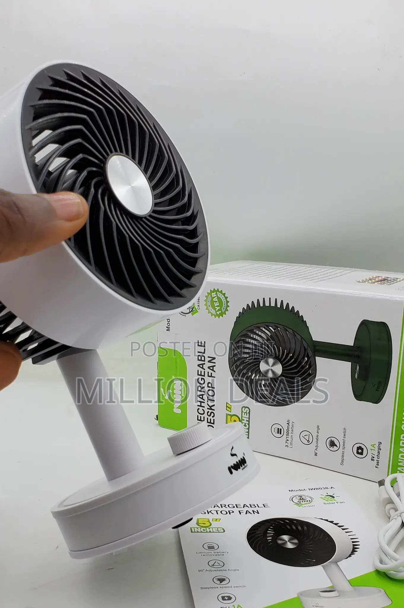 Rechargeable 5 Inches Desktop Fan