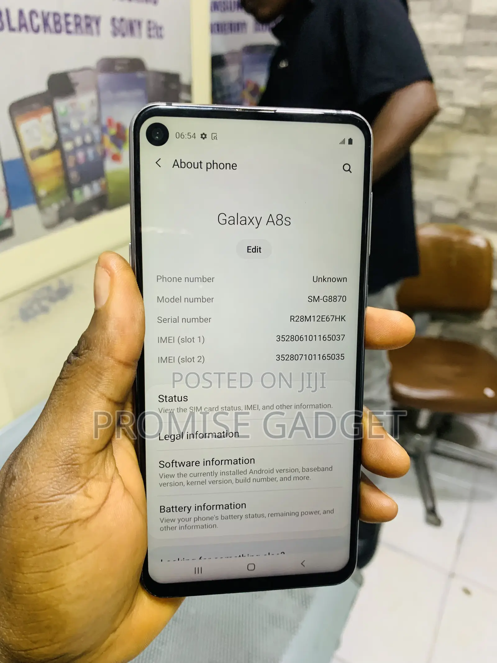 Samsung Galaxy A8S 128 GB Gray