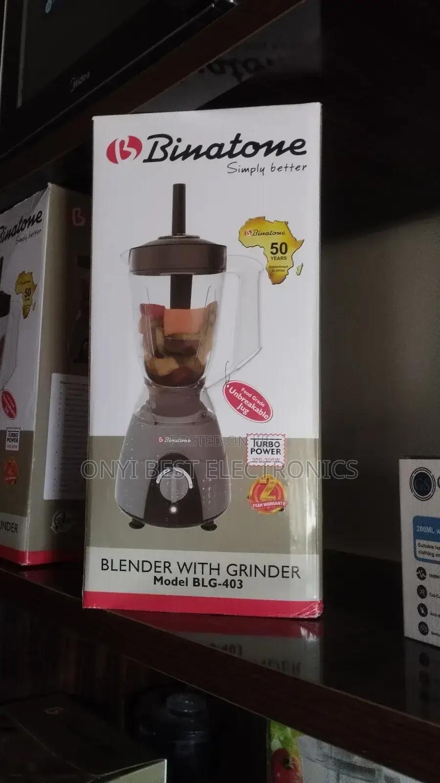 Binatone BLG-403 Blender + Stirring Stick + 2 Years Warranty