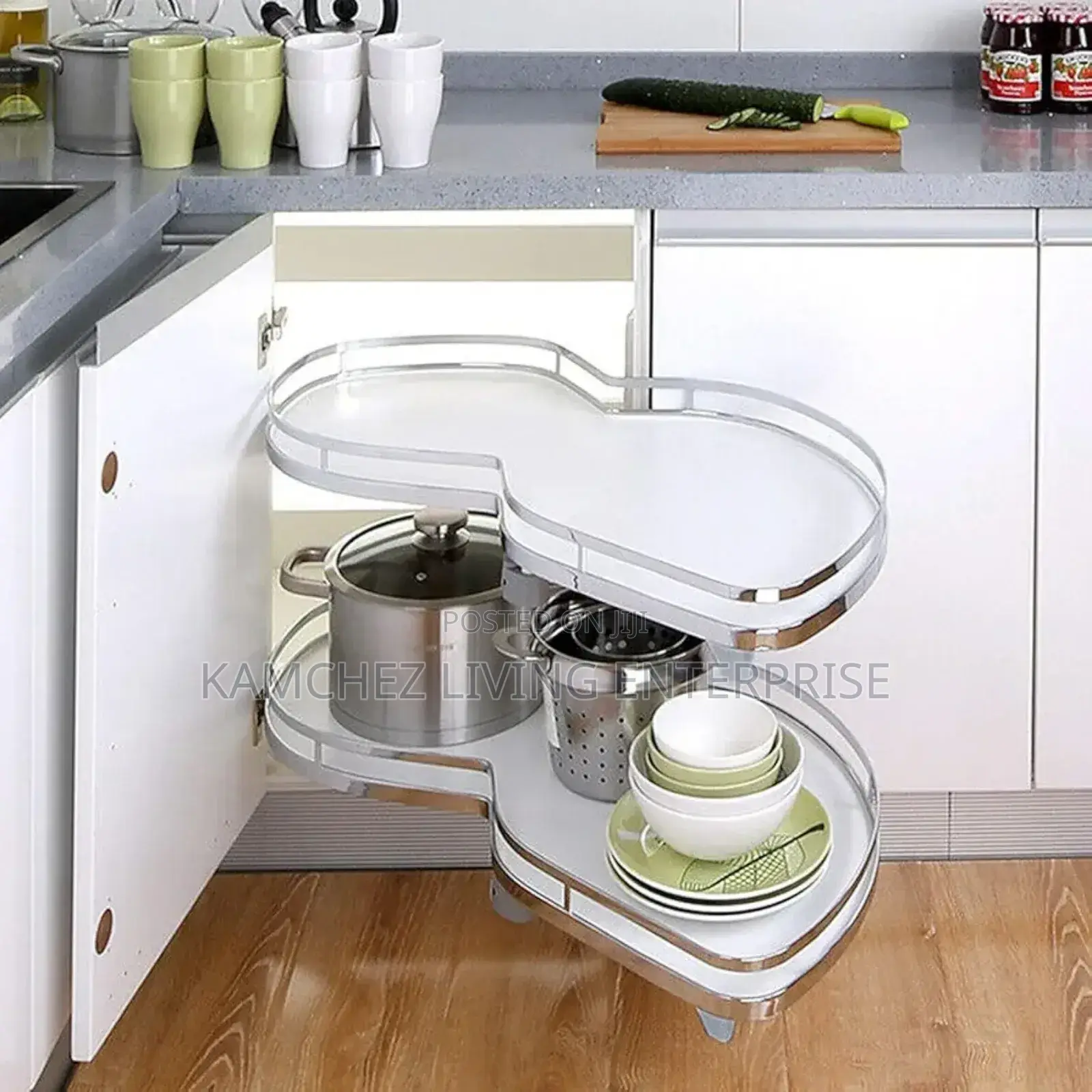 2-tier Blind Corner Pullout Tray For 900–1000mm Cabinet