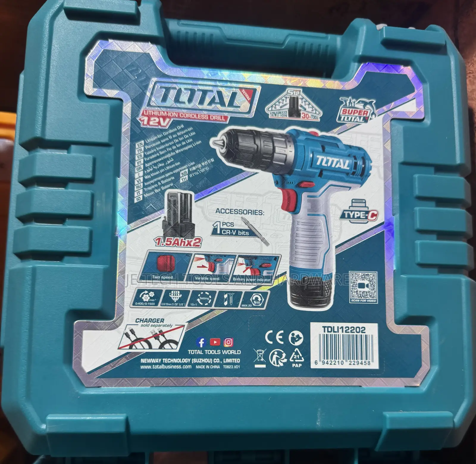 Total Lithium-ion Cordless Drill 12v (Tdli12202)