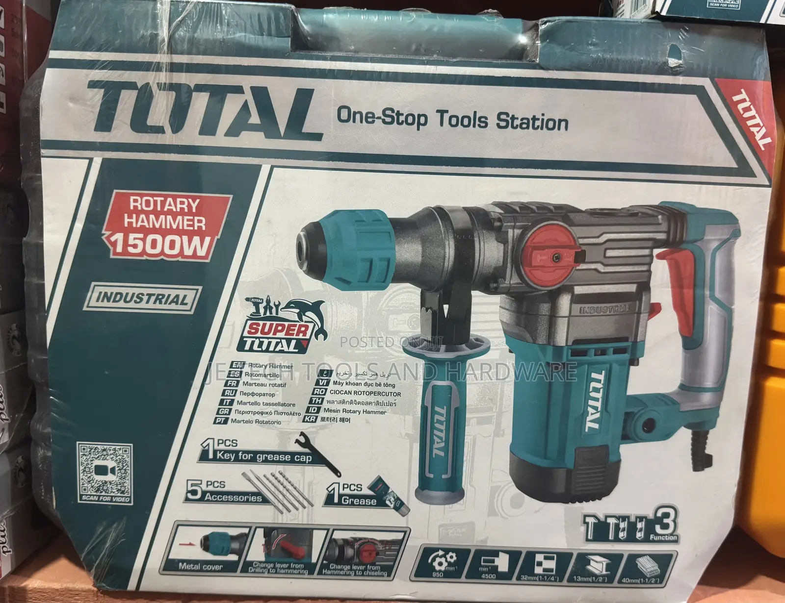 Total Multifunctional Heavy Duty 1500w Rotary Hammer