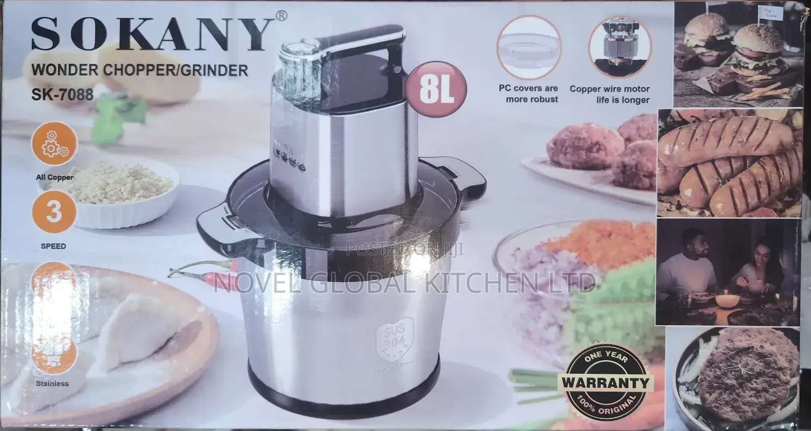 Sokany 8l Yam Pounder Food Processor