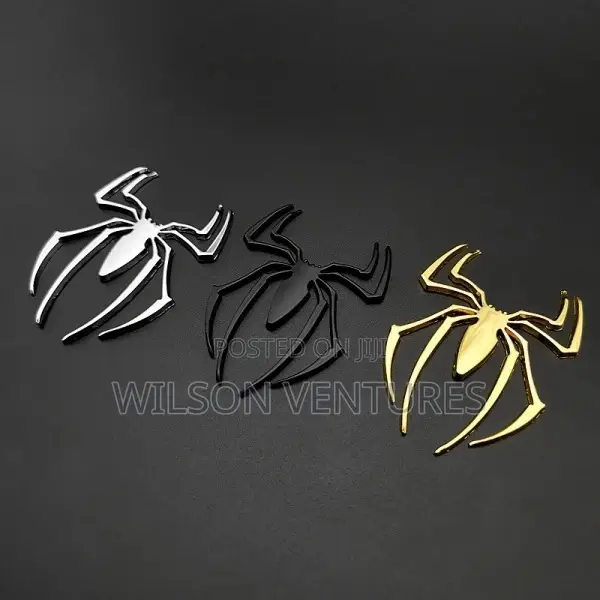 1pc Universal 3d Car Sticker Metal Spider Decal Logo Badge