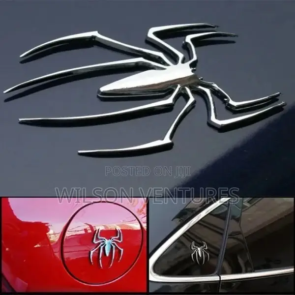 1pc Universal 3d Car Sticker Metal Spider Decal Logo Badge