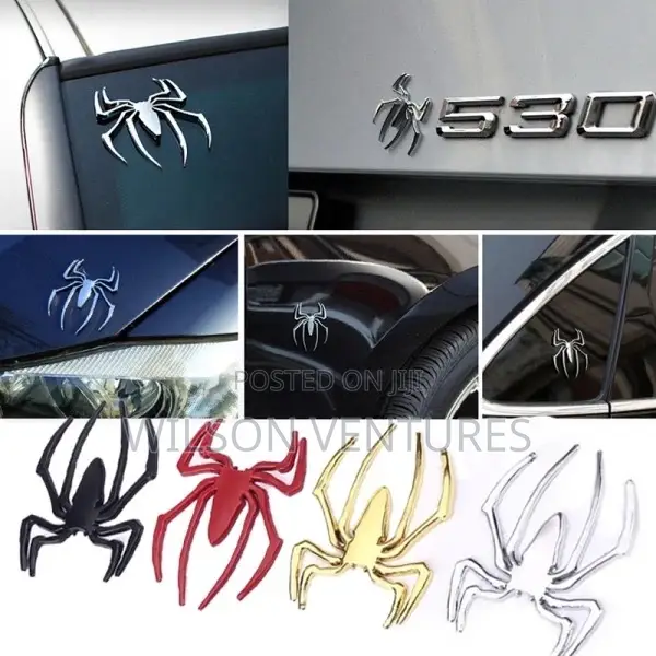 1pc Universal 3d Car Sticker Metal Spider Decal Logo Badge