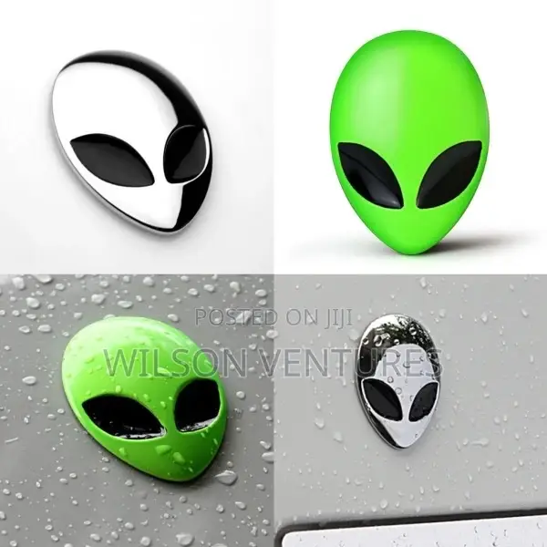 Car 3d Metal Alien Styling Sticker Logo Badge