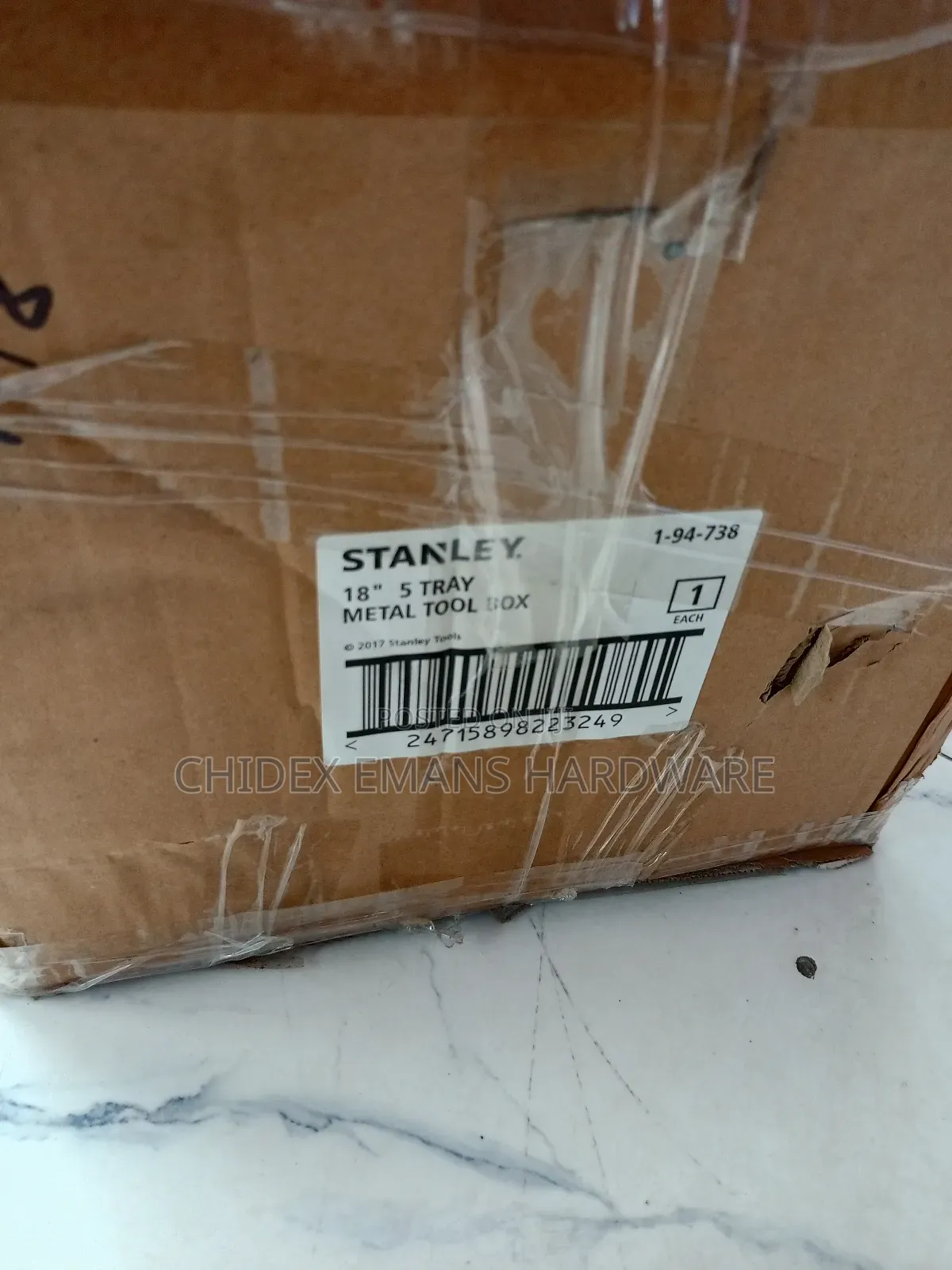 18" Empty Stanley Metal Tool Box