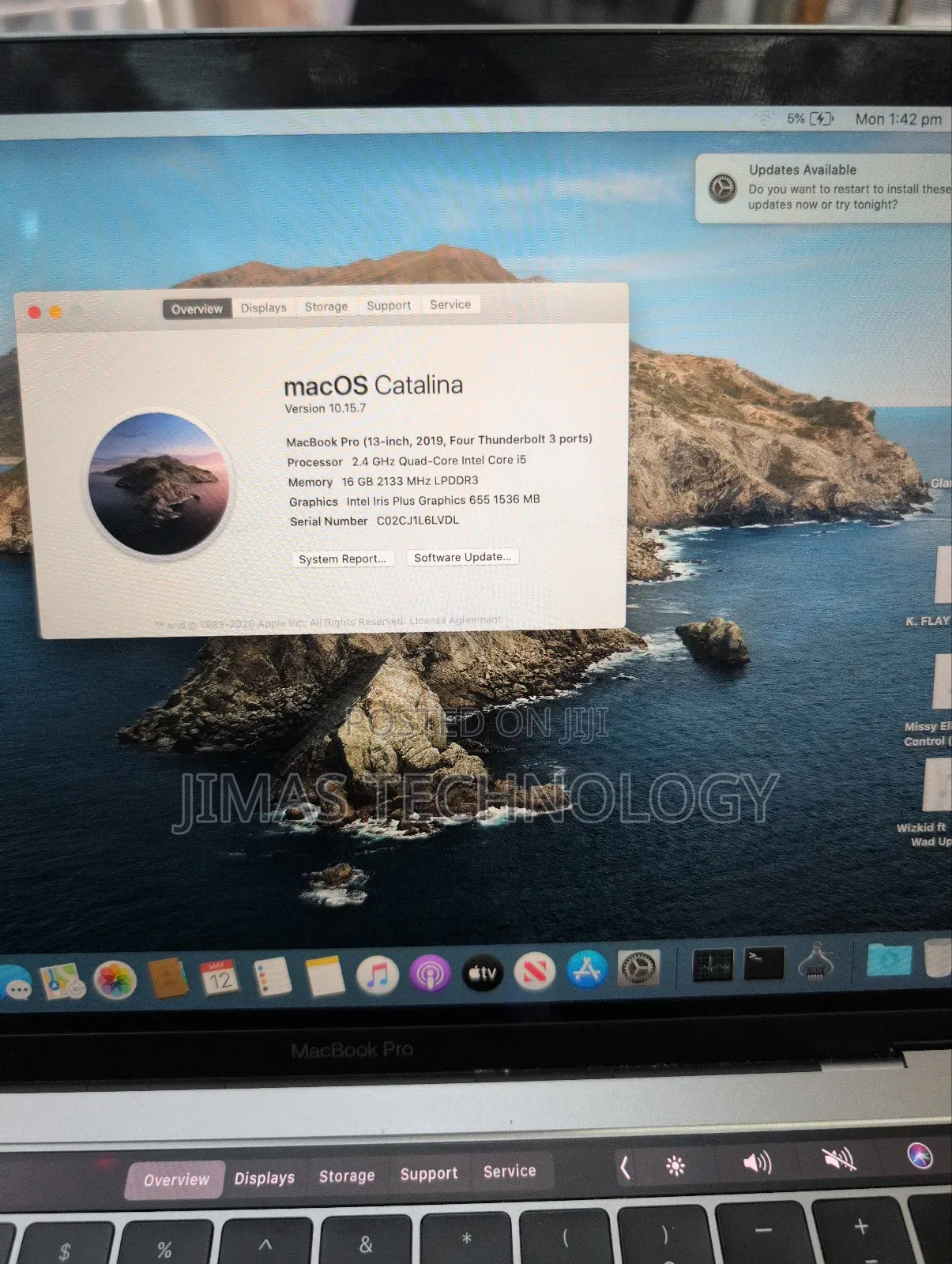 Laptop Apple MacBook Pro 2020 16GB Intel Core i5 SSD 512GB
