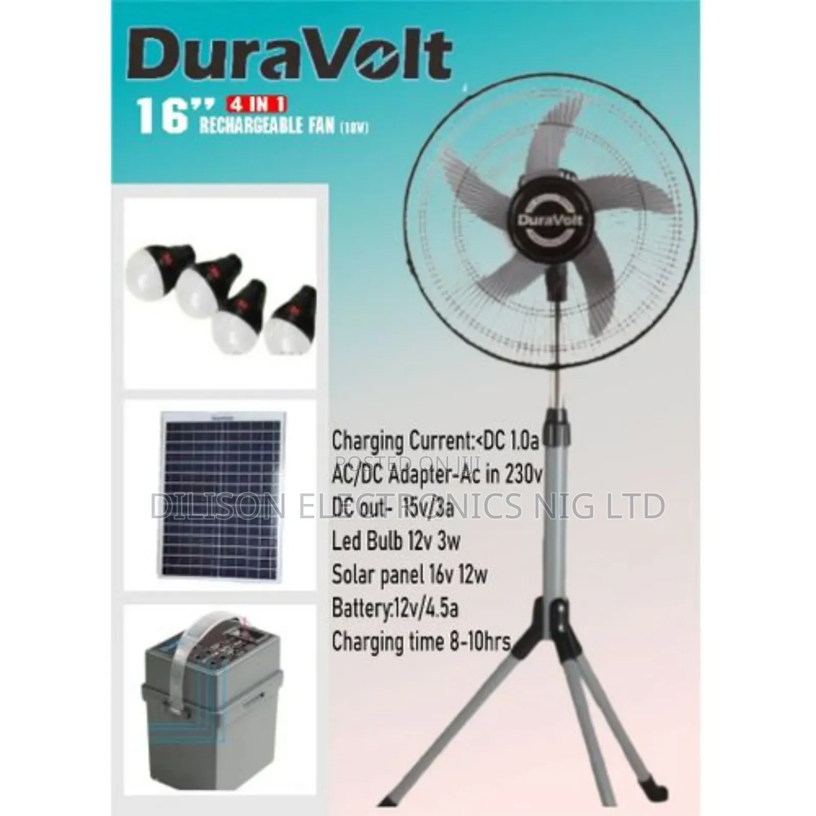 Duravolt 16" Ac/Dc Standing Fan