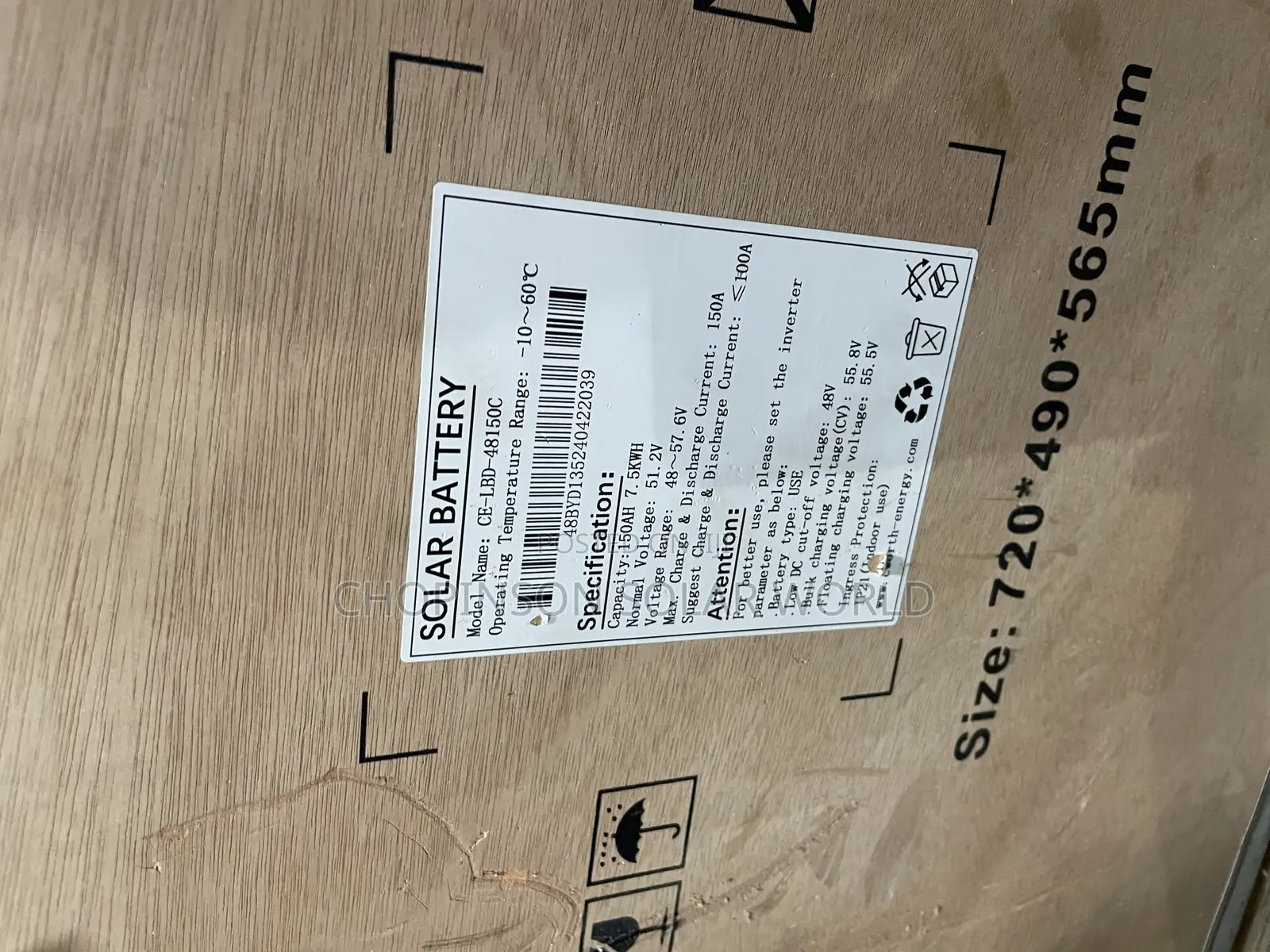 Solar Energy Cworth Lithium Ion Battery 7.5kwh/51.2v