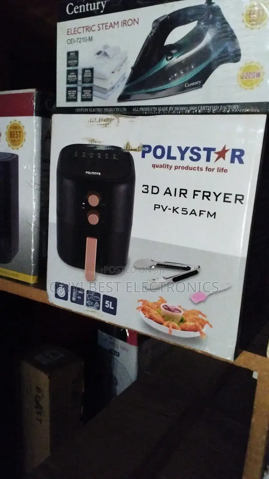 Polystar 5l Healthy Air Fryer 100% Copper Black | Pv-K5afm