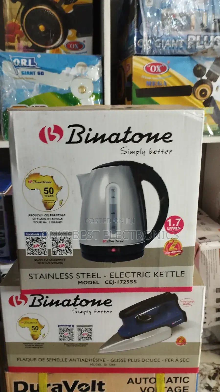 Binatone Kettle 1.7l 2200w Black Cej-1780