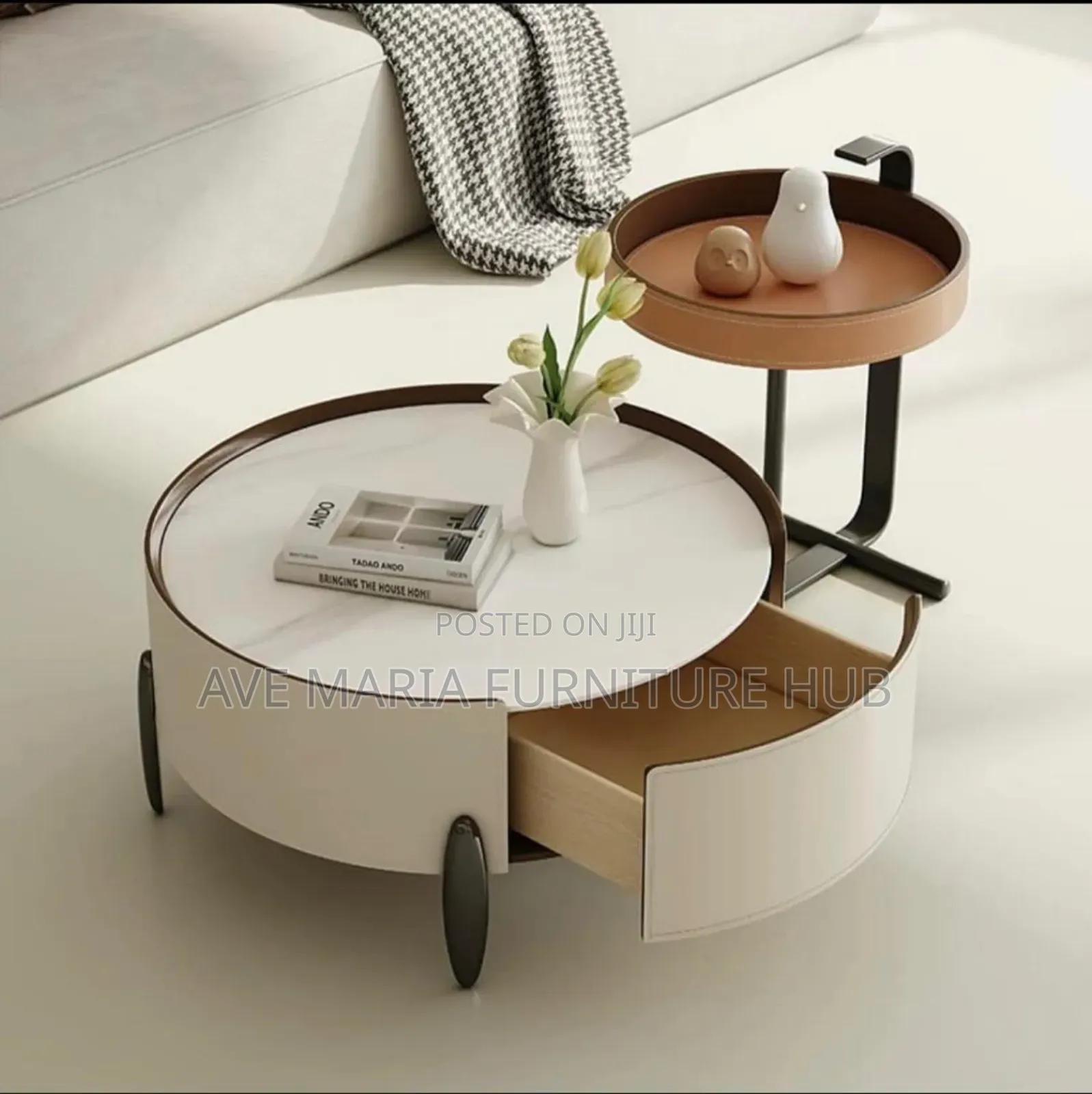 Quality Wooden Center Table and Side Stool.