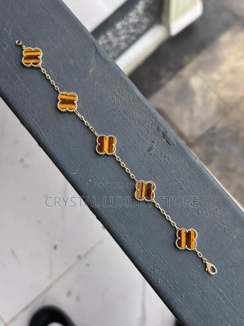 High Quality Luxury 18karat Gold Vca 5 Motif Bracelet