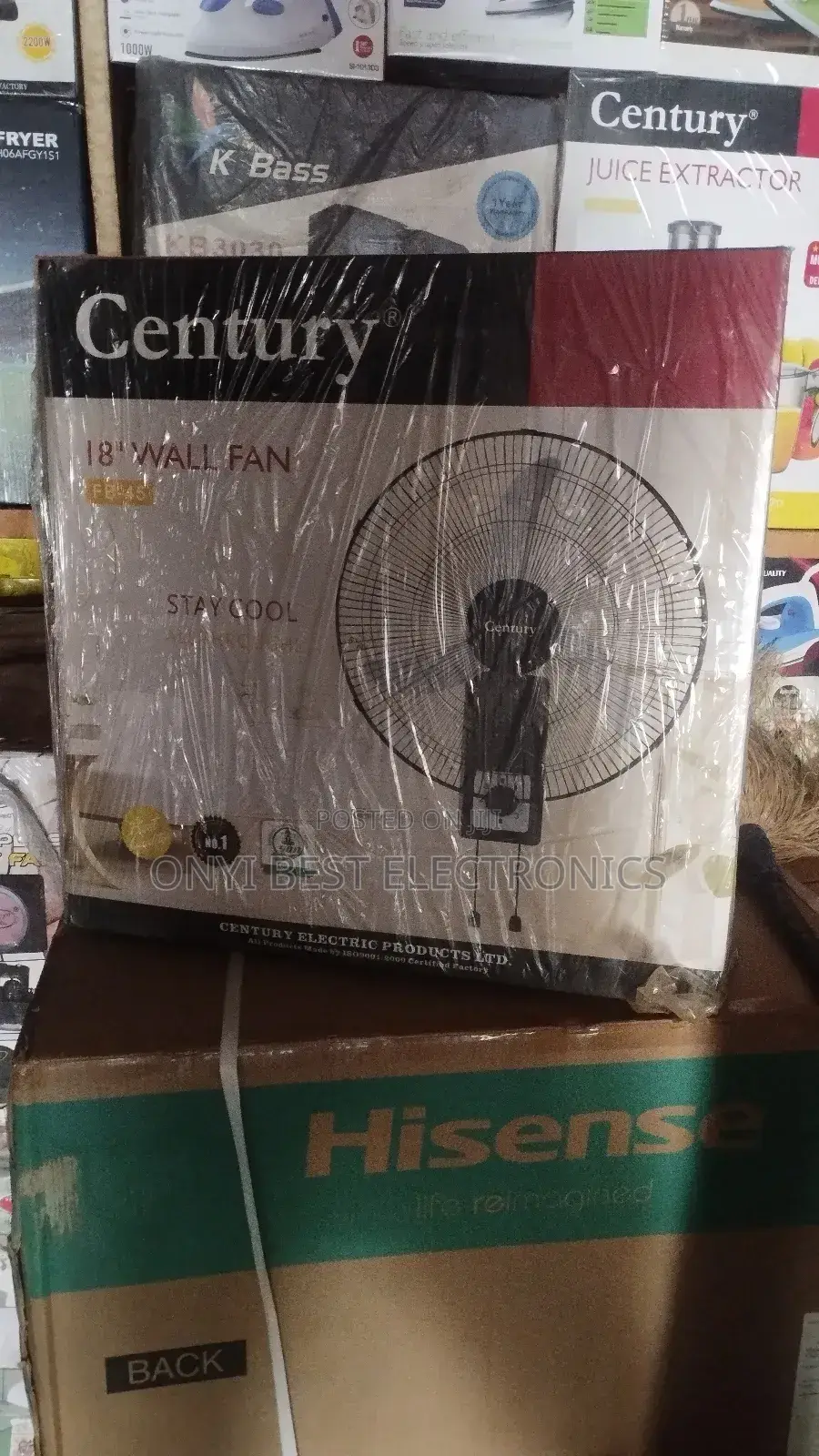 Century Heavy Breeze Wall Fan 18" Inches