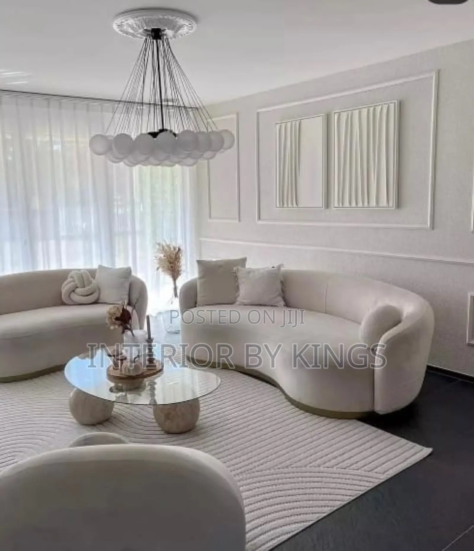 5seater Custom Made Sofa +Ball Base Glass Table High Quality