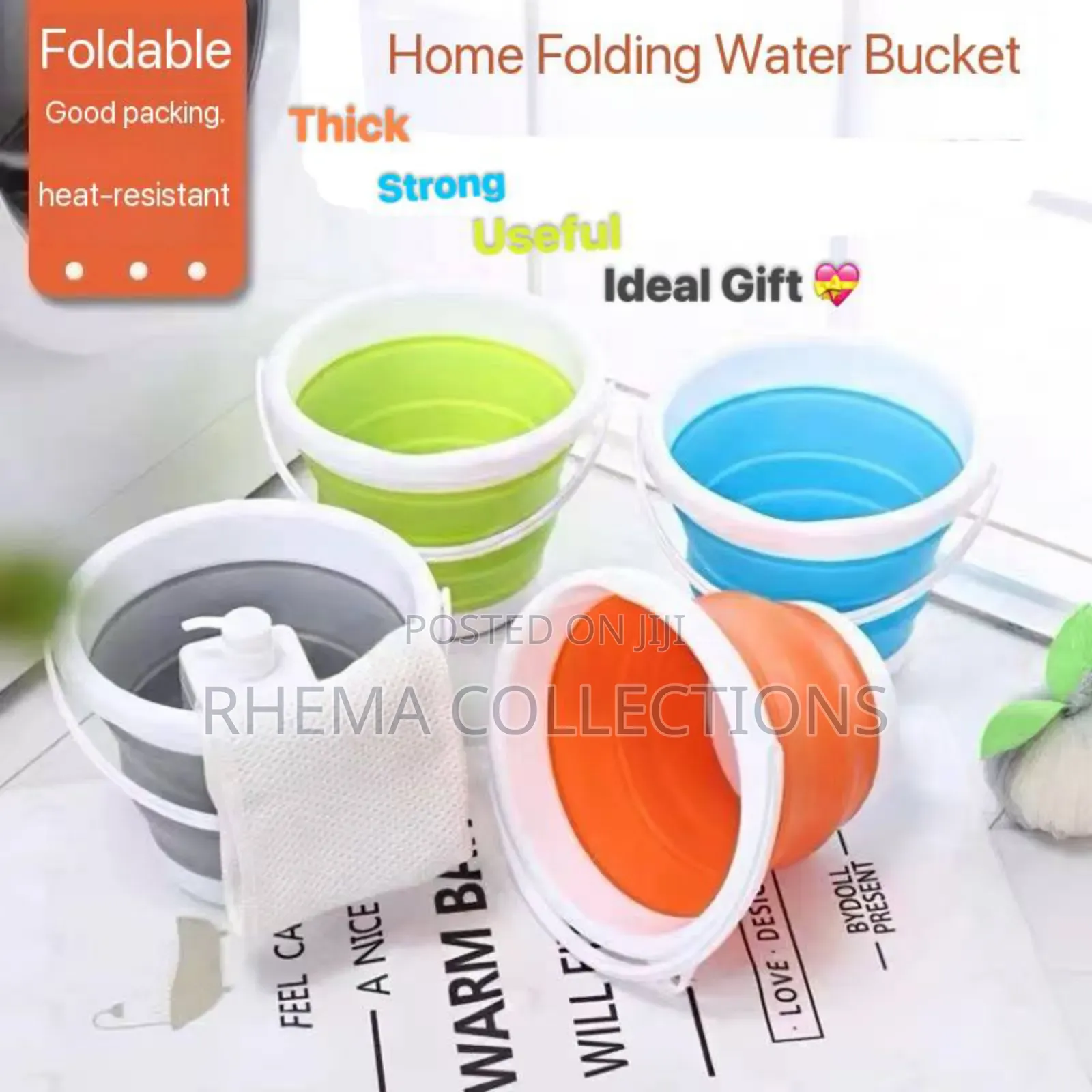 Thickened Silicone Foldable Water Bucket