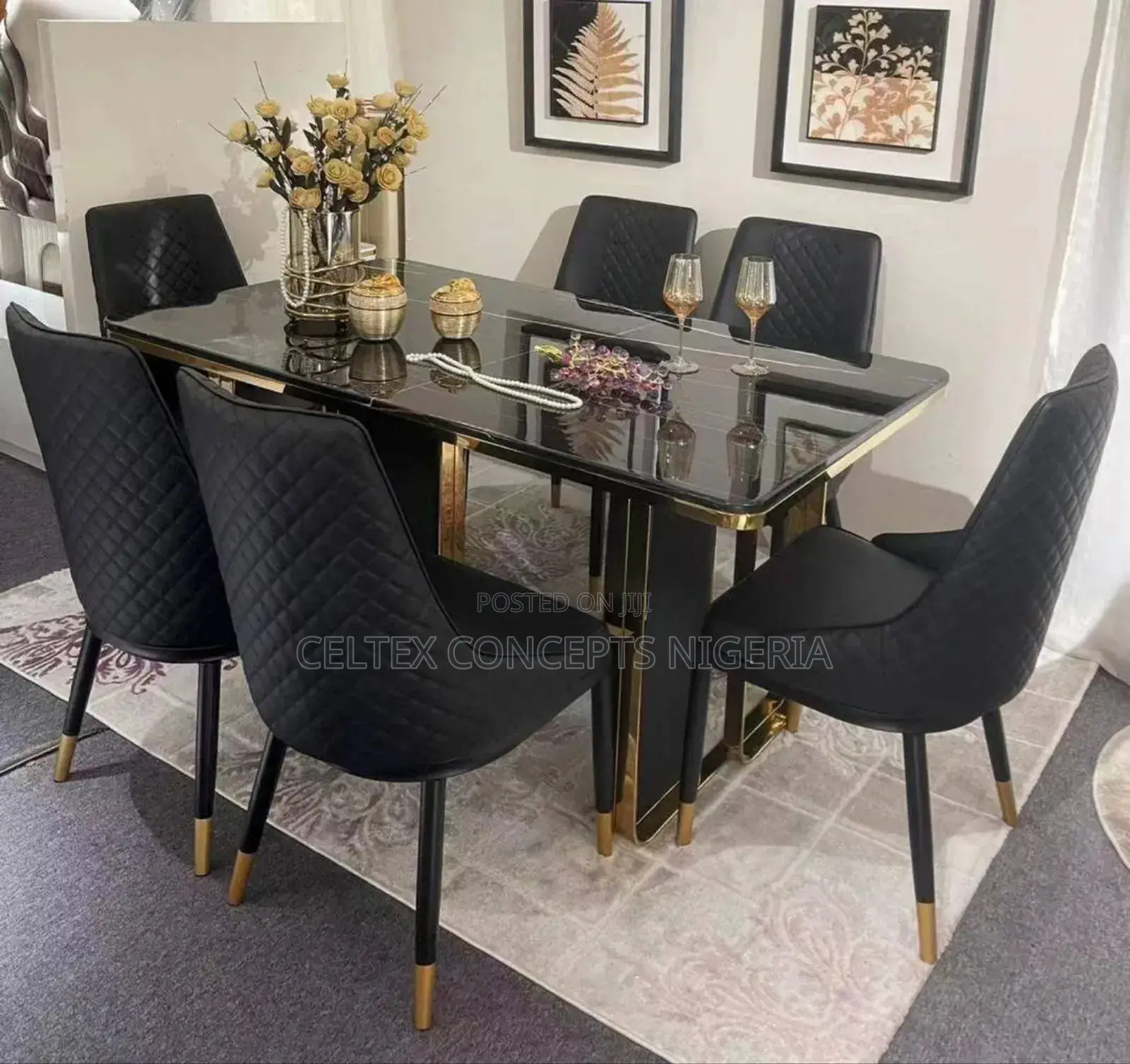 Durable 6 Seater Marble Dining