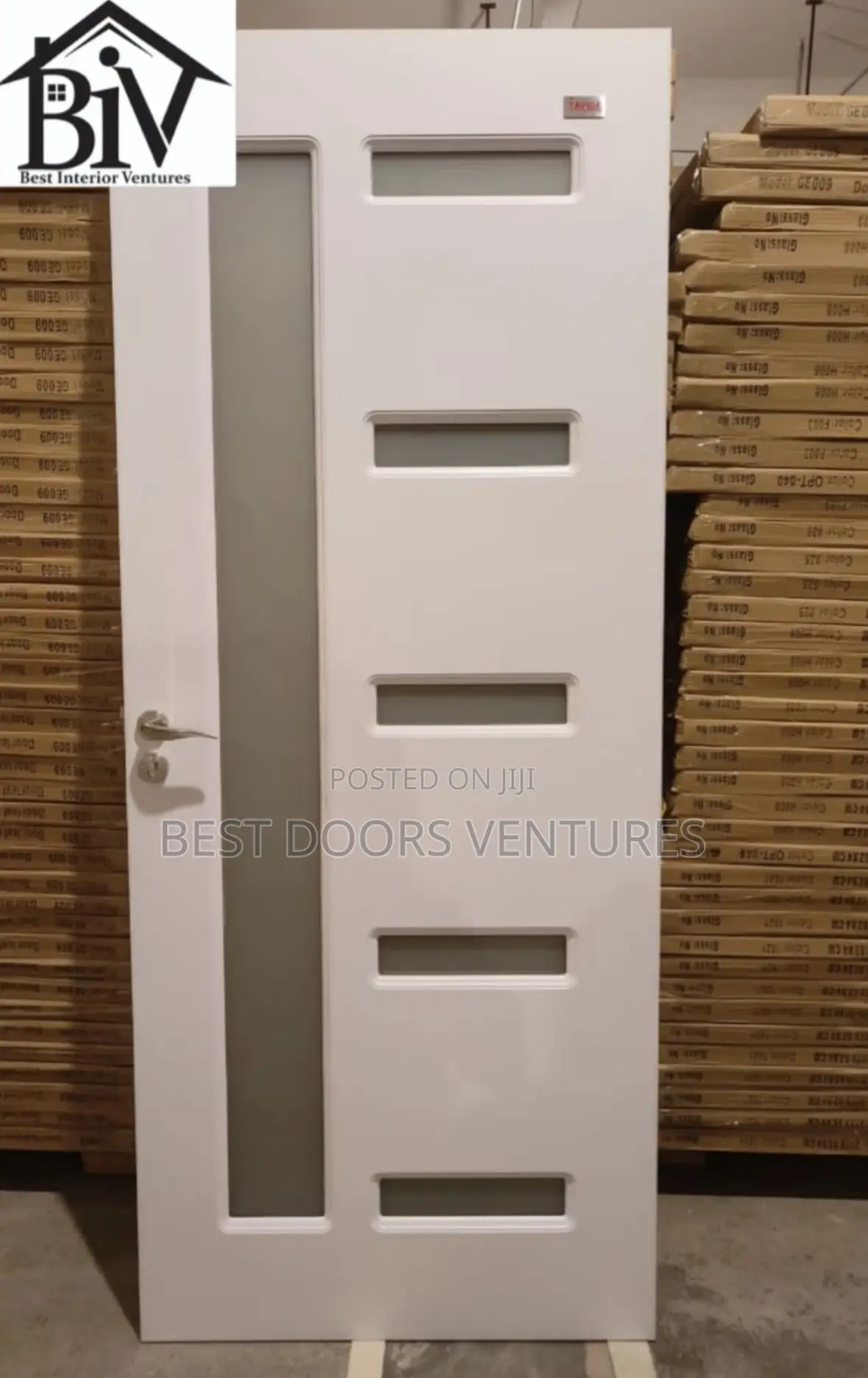 3ft by 7ft Hardwood Door With Glass