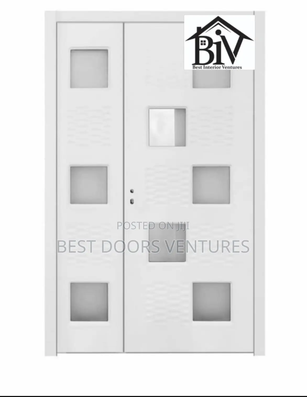 4ft by 7ft Hardwood Door With Glass